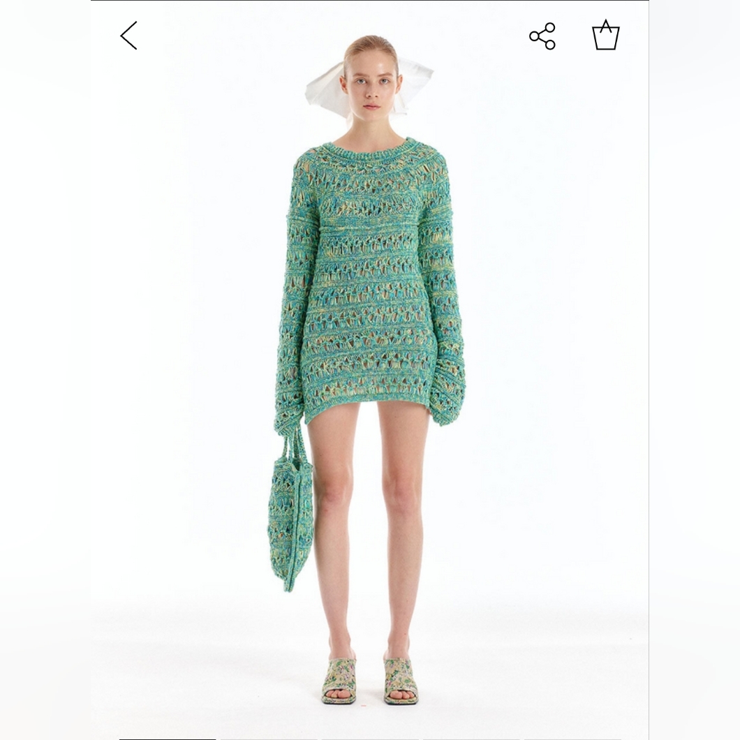 Uleaf Net Mini Dress - Greencolor